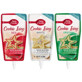 Signature Brands Betty Crocker Christmas Colors Decorating Cookie Icing - 3 Pack- Red Green and White