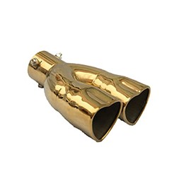 Heart Shaped Stainless Steel 63mm Car Dual Exhaust Tip Golden Tail Muffler Pipe