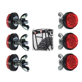 6 PCS Red Reflectors,Motorcycle License Plate Bolts and Nuts,Mini Decorative M5 Screw Tag Bolt,Round Reflective,for Bike, motobikes, Trailers, Trucks, Boats, SUV's, RV's