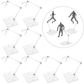 FINGERINSPIRE 8 Pcs Action Figure Stand Assembly Clear Action Figure Display Holder Action Base Model Support Stand Base Doll Model Support Stand for 1/144 HG/RG Gundam Figure Model Toy