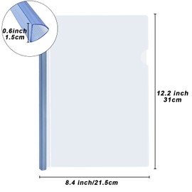 Paquete de 10 fundas transparentes para informes tamaño A4 con barras deslizantes, carpeta de archivos de presentación de 15 mm, capacidad de 130 hojas, 5 colores surtidos