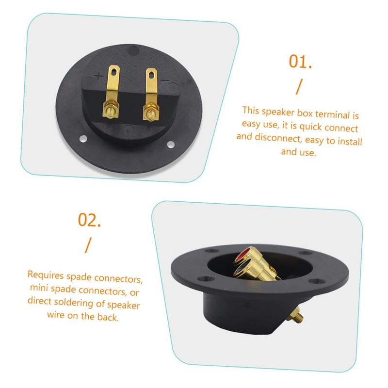 LABRIMP 4pcs Round Speaker Terminal Connectors with Quick Disconnect for