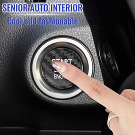VKGUG Carbon Fiber Push Start Button Cover Compatible with Lexus IS200T IS250 IS300 IS350 RCF RC200T RC300 RC350 NX200 NX300 Engine Start Stop Button Cover Key Ignition Switch Cover Black