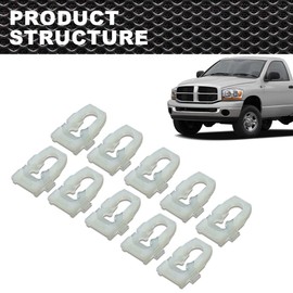 CNNELL Body Side Fender Door Box Belt Molding Trim Clips 10pcs Compatible with Dodge Trucks and Ramchargers 1977-1990