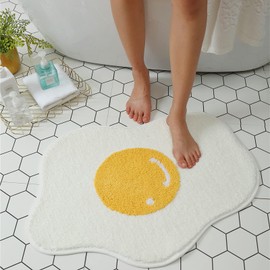 LEVINIS Cute Egg Rug Bath Mat for Bathroom, Non Slip Soft Floor Mat Water Absorbent Funny Bath Rugs for Sink, Tub, Toilet, Entry Way 30"×21"