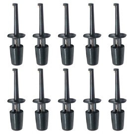 Hxchen 10Pcs Black Mini Grabber Test Probe Single Hook Clip for Multimeter Wire Lead