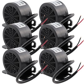 MIRKOO Backup Alarm 110dB 12V-80V DC Waterproof Industrial Heavy-Duty Backup Reverse Warning Alarm Super Loud Beeper for Truck Van Freight Car Lorry Heavy Vehicles (Equipped with wires-6PC)