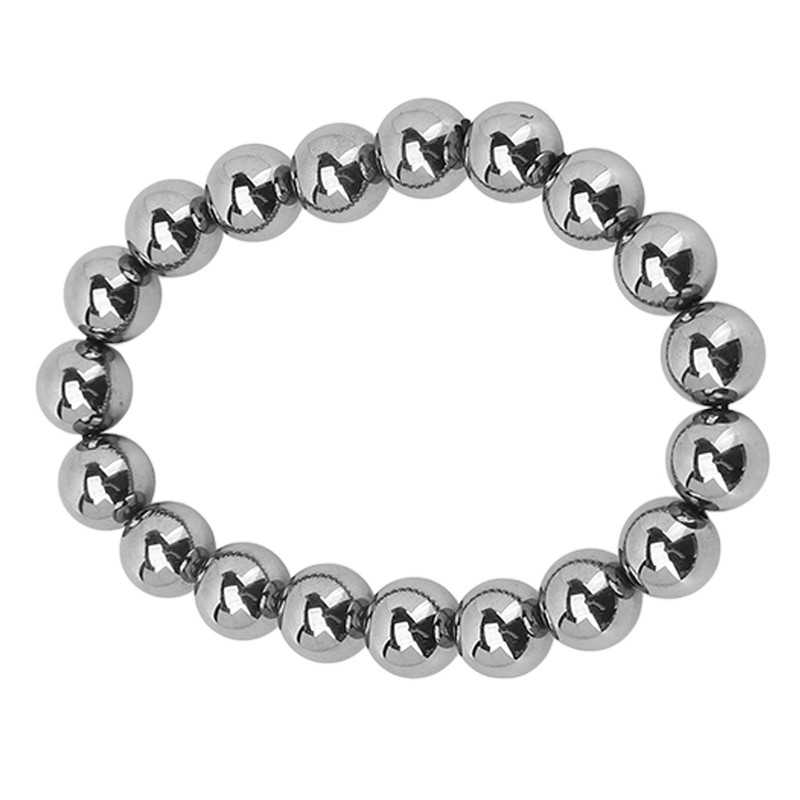 10mm Round Terahertz Beads Bracelet Energy Stone Elastic Flexible Stylish