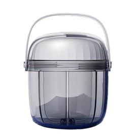 Portable Pill Dispensing Bottle with 4 Compartments Vitamin Organizer Holds Large Numbers of Supplements, Features Mix Proof and Wide Opening Design for Easy Medication Access (Gray 6.2x7.2cm)