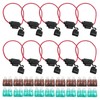 Vkinman 10 Pcs 12 Gauge 12 Volt Inline Fuse Holder