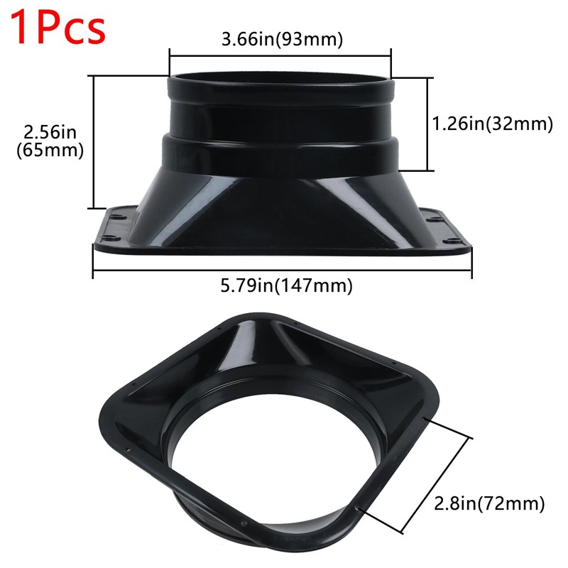 Geesatis 4 inch Duct Connector Flange,Metal Straight Pipe Flange Square