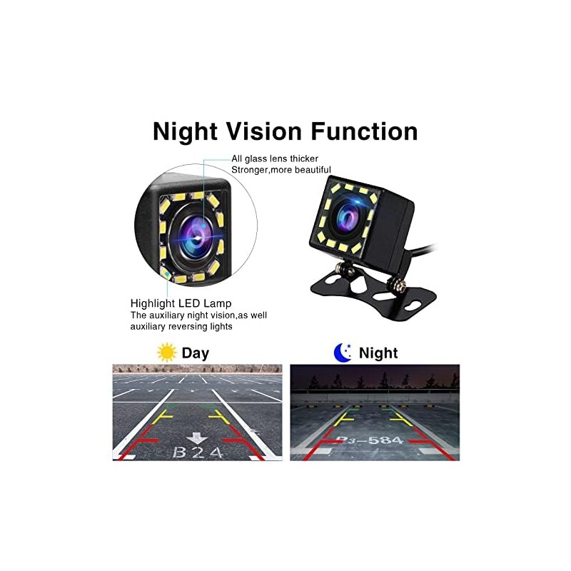 Carpuride 12V Rear Camera, 2.5mm Jack Compatible 701/901/902/706/103