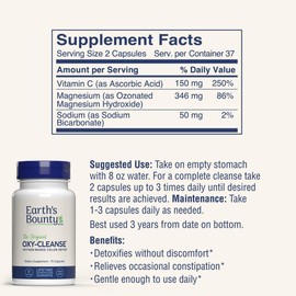 Earth's Bounty - Oxy-Cleanse Colon Conditioner - Gentle Colon Cleanse for Digestive Wellness - Constipation Relief - Natural Colon Detox - 75 Capsules