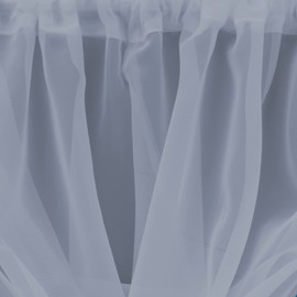 Plain Tasseled Voile Swags Net Curtains Voile Swag Valance Pelmet (Silver)