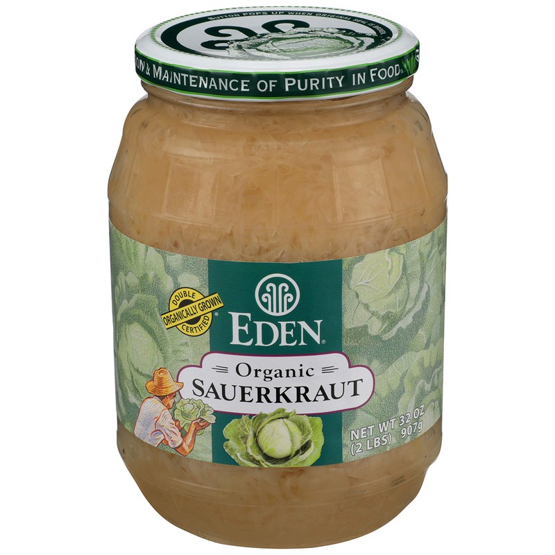 Eden Organic Sauerkraut, 32 oz Glass Jar, Fine Cut