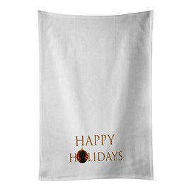 Caroline's Treasures Labrador Retriever Black #2 Happy Holidays White Kitchen Set of 2Kitchen Cotton Hand-Towels