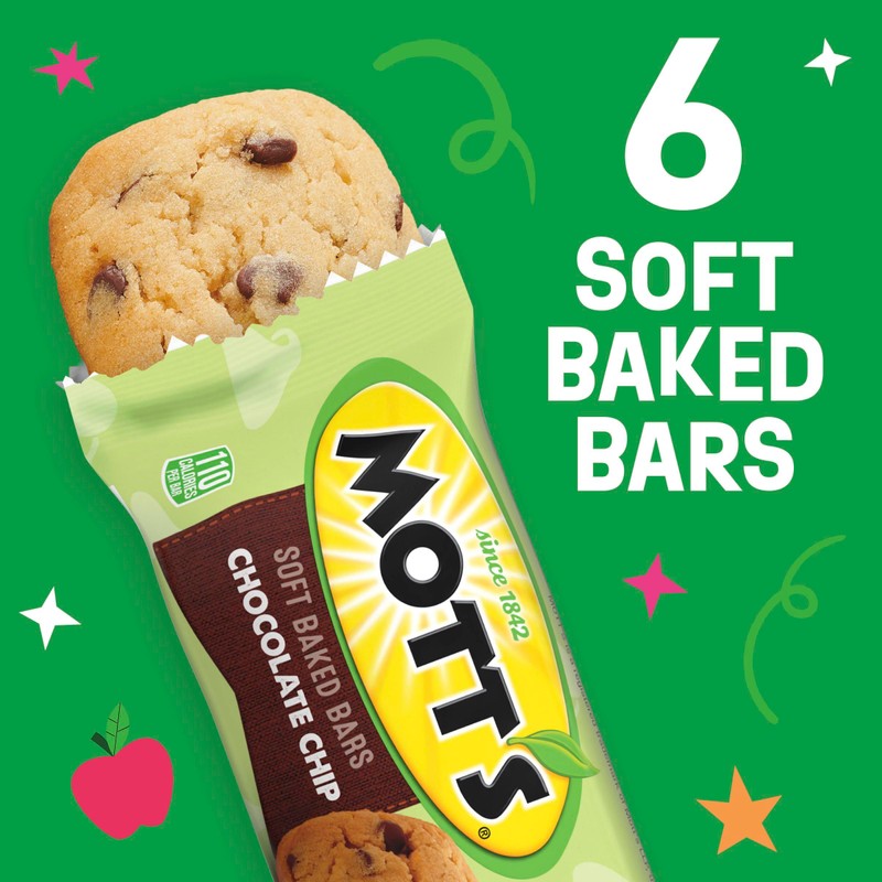 Mott's Soft Baked Bars, Chocolate Chip, Made with Applesauce, 6