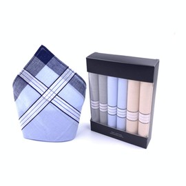 JukLoos Boxed Men's Handkerchiefs Cotton Hankies Pocket Handkerchiefs (6 pack)