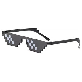 Thug Life Sunglasses Pixelated Mosaic Sunglasses,Party Glasses,Retro And Nostalgic,Funny Glasses,Photo Props (black)