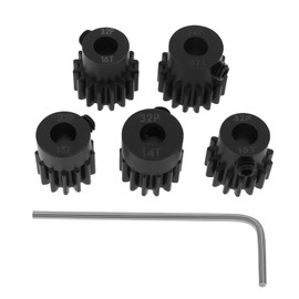 OTOTEC Pack of 5 32P Black Steel Metal 5 mm Pinion Motor Gear Sets 13T 14T 15T 16T 17T Compatible with Arrma Traxxass Axial HSP Redcat Losi 1/8 1/10 Scale RC Car Truck Buggy