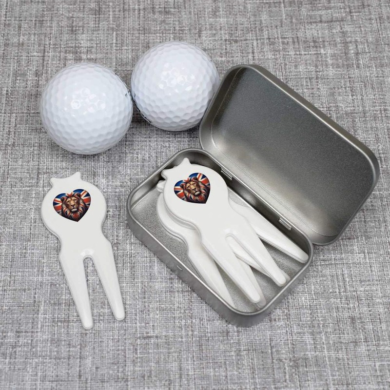 Azeeda 'Union Jack Heart With Lion' Golf Divot Tool/Repair Fork