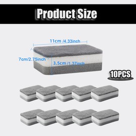 10PCS Duty Scrub Kitchen Cleaning Sponges, Heavy Duty Scrub Sponges Washing Up, Non-Scratch Cleaning Sponges, Cleaning Scrub Pads for Dishes Pots Pans