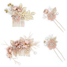YOUSHY Hair Accessories, For Weddings, Invitations, Yukata, Kimono, Hair Ornament, Flower Headdress, Pearl, Flowers, Comb, U-pins, Hairpins, Hair Pints, For Weddings, Coming of Age Ceremonies, Shichi-Go-San Receptions, Parties, School Entrance Ceremonies