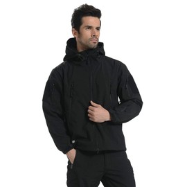 ANTARCTICA Men's Mountain Waterproof Ski Jacket Outdoor Sports Windproof Rain Jacket (Black, XL)