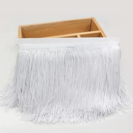 YdseozOA 10 m 15 cm Lace Tassel Trim DIY Latin Dance Dress Decoration Costume Accessory Lace Ribbon White