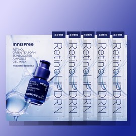 Innisfree [Glow & Firming] Innisfree Retinol Green Tea PDRN Skin Booster Ampoule Gel Mask 23mL 5 Sheets, 1 Count