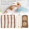 Natural Wood Hamster Feeding Food Bowl Split Climbing Ladder Platform