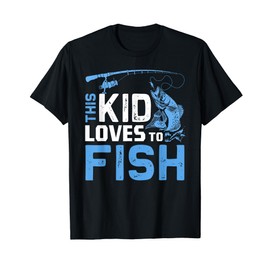 This Kid Loves To Fish Funny Fishing Fisherman Gift T-Shirt