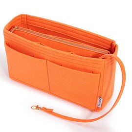 Vercord Felt Organizer Insert For Purse Handbag Tote Bag In Bag Inside Shaper Divider Neo Orange Slender Medium
