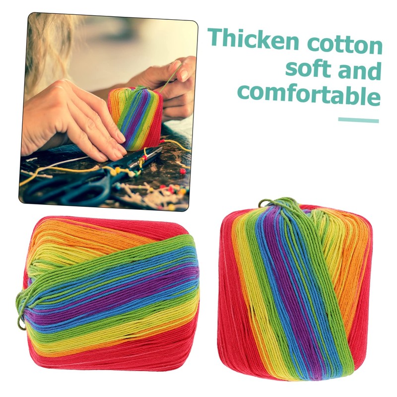 OHPHCALL 2 Rolls Cotton Thread for DIY Knitting Super Soft