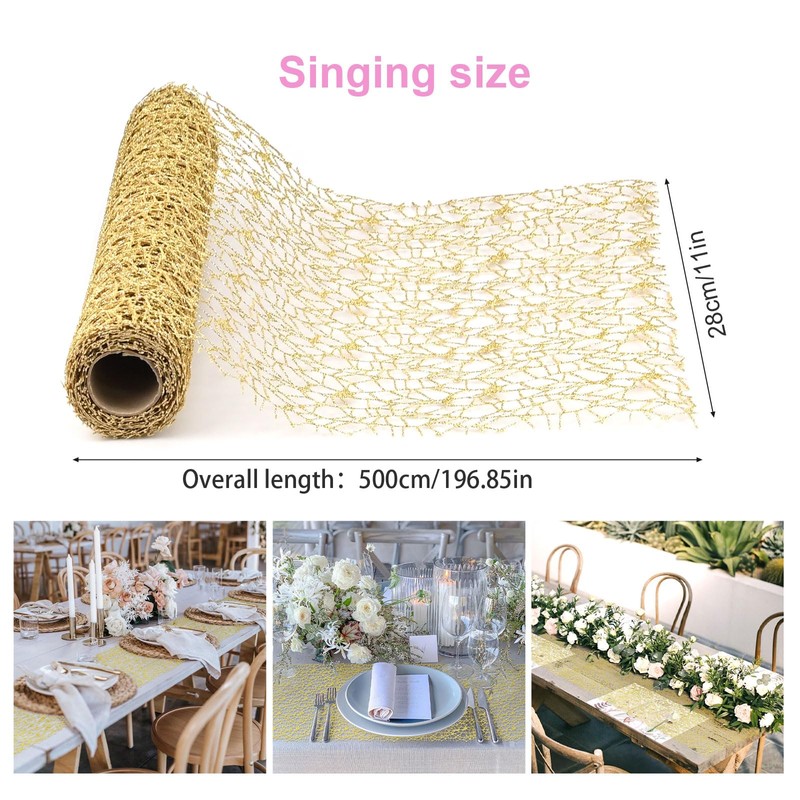 Table Runner Gold, 28 cm x 5 m Table Runner