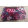 Macy's Rose Pink Flowers & Clear 2-Piece Cosmetic Makeup Pouch/Bags