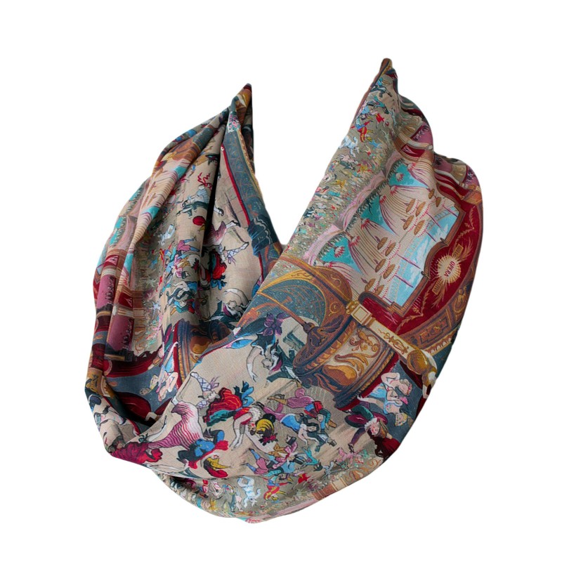 Etwoa Opera Theater Pattern Infinity Circle Scarf