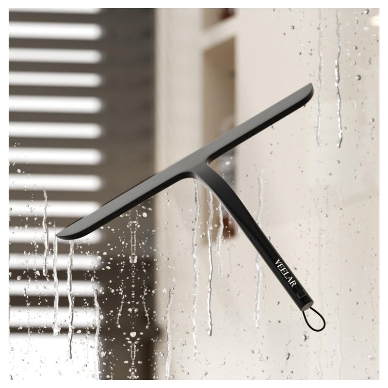 VEELAR Shower Squeegee for Shower Glass, Bathroom Glass Cleaning Tool