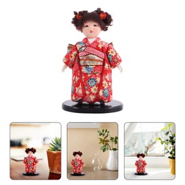 ARTIBETTER Japanese Style Doll Japanese Kimono Doll Miniature Girls Figurine Collectables Ornament Handicraft for Home Office Decoration Style 2 (Random Color Cloth) Kimono Doll Present
