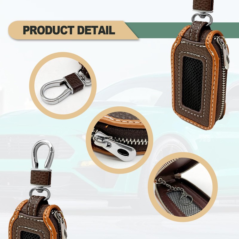 2 Pieces Superior Leather Car Case Key Fob Protector, Smart