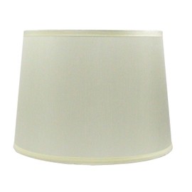 Urbanest French Drum Lampshade, Faux Silk, 10-inch by 12-inch by 8 1/2-inch, Eggshell, Spider Washer Fitter