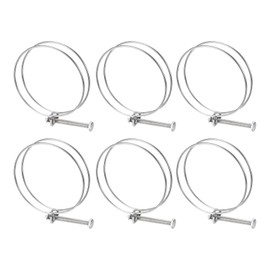 sourcing map 6Pcs Double Wire Hose Clamp, 98-105mm Adjustable Stainless Steel Wire Hose Clips with M8 Bolt for Dust Collection Hose, Pump Hose Pipe