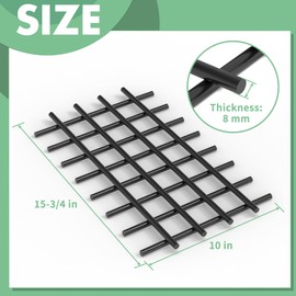 Memrita Fireplace Grate Ember Retainer, 16'' x 10'' Heavy Duty Fireplace Grate Ember Retainer Mesh, Extra Thick Solid Steel Fireplace Grate Ember Retainer for Keeping Burning Embers