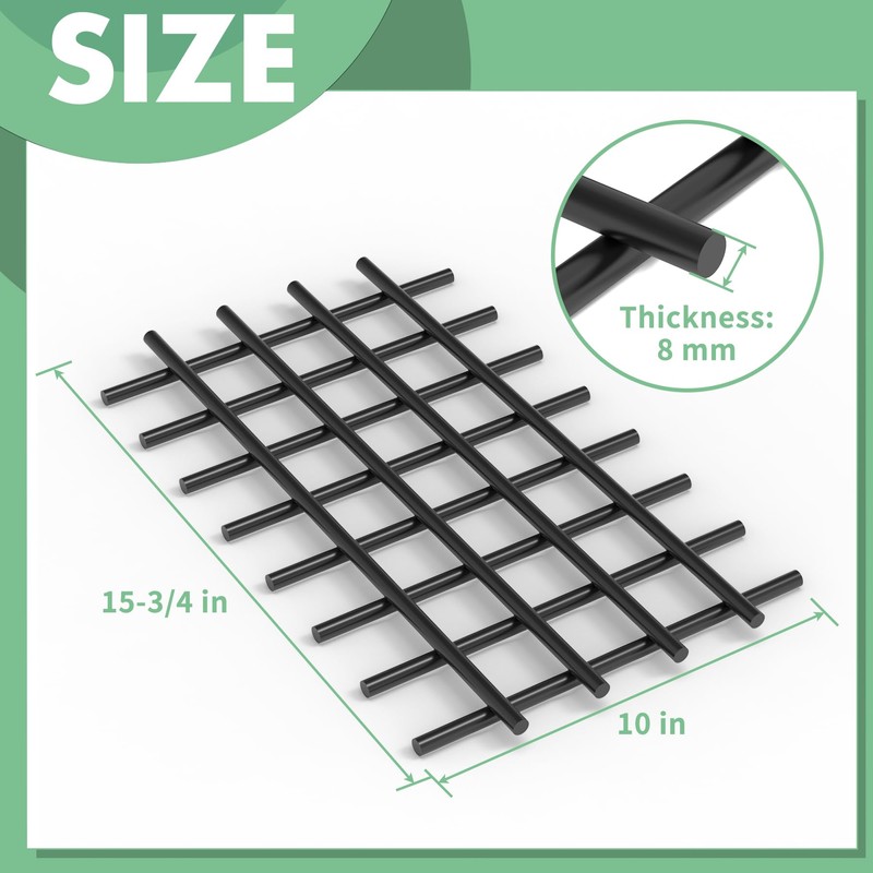 Memrita Fireplace Grate Ember Retainer, 16'' x 10'' Heavy Duty