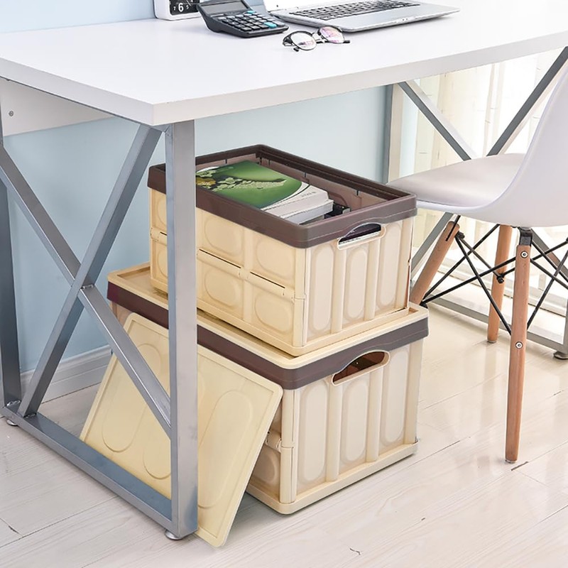 jocabo Collapsible Storage Box with lid 30L Lidded Storage Bin