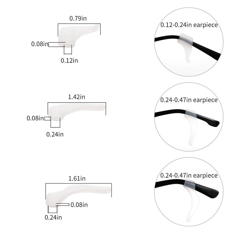 iGeyzoe Eyeglasses Silicone Ear Hooks Retainers, Anti-Slip Holder Stoppers, Temple