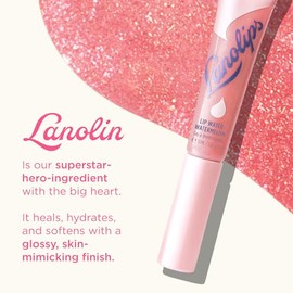 Lanolips- Agua de labios con lanolina suero de brillo labial transparente, bálsamo labial con ácido hialurónico y para una piel hidratada y brillante.
