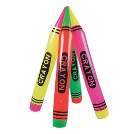 Rhode Island Novelty ~ 4 ~ Neon Inflatable Crayons ~ Approx. 44" ~ New ~ Photo Prop Toys, Party Decor,