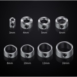 zalati Drill Stop Kit 8pcs Bit Collar Drill Depth Stopper Set with Hexa Wrench for Drill Positioning Depth Limitation