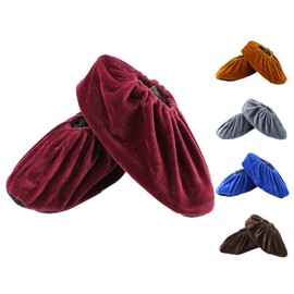 iPobie 5 Pairs Washable Overshoes,Velvet Shoe Cover,Reusable Non-Slip High Elasticity Dustproof Overshoes for Home Computer Rooms & Daily Use
